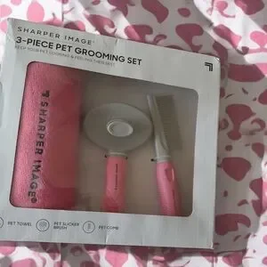 Sharper Image 3pc Pink Pet Care Kit