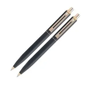 SHEAFFER LOT OF 2- SENTINEL N3327 PENCILS 0.7mm Matte Black w/Gold Tone Trim NEW