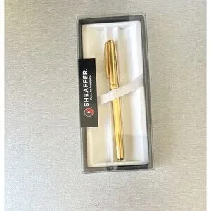 Sheaffer Prelude 22K Gold Plate Medium Nib Fountain Pen NEW In Gift Box