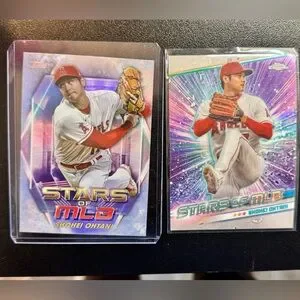 Shohei Ohtani Angels 2022 Topps Stars of MLB & 2023 Chrome Refractor Cards