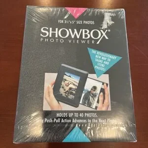 Showbox Photo Viewer 3.5"x5" Holds Up To 40 Pictures Album Book Burnes New
