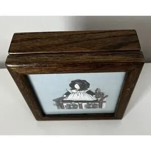 Signed Vintage Glynda Turley Amish Ragdoll 1985 Print Framed Box