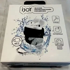 Silicone‎ protective case cover for Apple AirPods waterproof durable black new