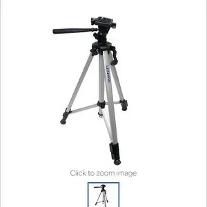Silver And Black Tripod With Telescoping Legs And Quick-Release Locks