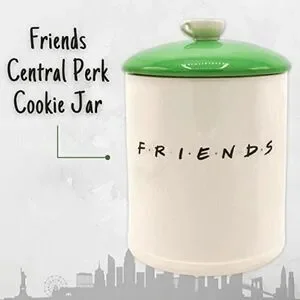 Silver Buffalo Friends Central Perk Logo Ceramic Cookie Jar Large White/Green