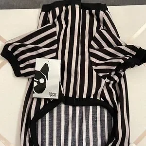 SILVER PAW DOG PJs BLACK And GRAY STRIPE SIZE LARGE