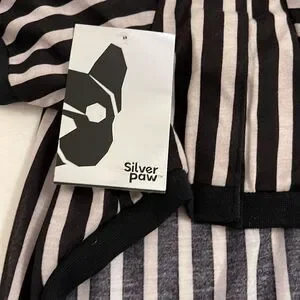 SILVER PAW DOG PJs BLACK And GRAY STRIPE SIZE LARGE