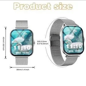 Silver Smart Watch With Wireless Call And Voice Assistant