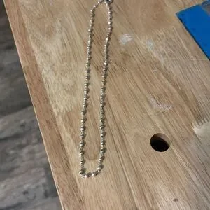 Silver Spark Pyrite Necklace 18” NEW Handmade