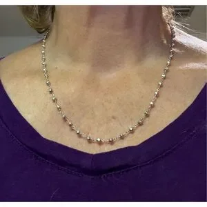 Silver Spark Pyrite Necklace 18” NEW Handmade