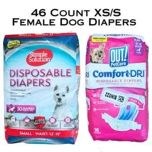 Simple Solution Disposable Female Dog Diapers Small x 30 OUT PetCare XS/S x 16