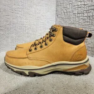 Skechers Ralcon Men's Size 9.5 US Chestnut Leather Lace Up Ankle Boots 204207