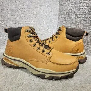 Skechers Ralcon Men's Size 9.5 US Chestnut Leather Lace Up Ankle Boots 204207