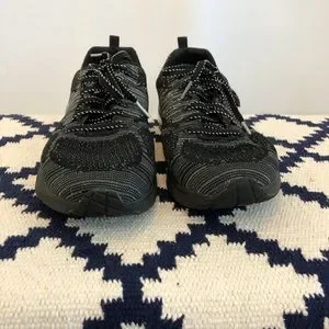 Sketchers Black And Metallic Tennis Shoes Size 10