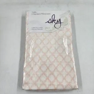 Sky Trellis Standard Pillowcases 20in X 28in Pastel Pink Geometric Design 2Pc