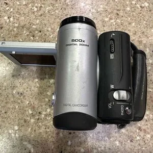 Sleek Silver And Black Professional Video Camera By Sharp View Cam Z Good Shape