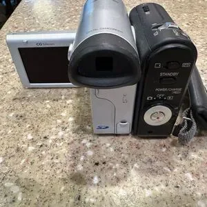 Sleek Silver and Black Professional Video Camera by sharp view cam Z good shape