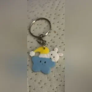 Sleepy Star Bunny Keychain NWT