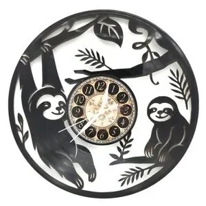 SLOTH vinyl record clock