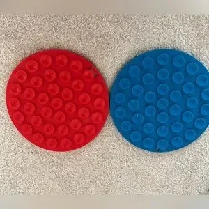 Slow Feeder Dog Mats- Blue and Red Set of 2