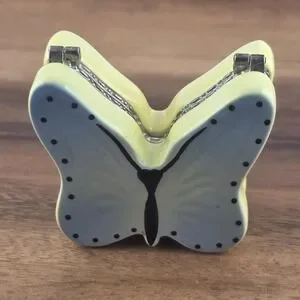 Small 2.5" Porcelain Butterfly Trinket Box