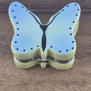 Small 2.5" Porcelain Butterfly Trinket Box