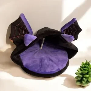 Small Animal Cuddler Cave Bed Small Pet Bed Red 9" x 8" Spooky Slumber Bat NWT