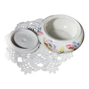 Small Asian Trinkets Dish With Beautiful Butterflies Hand Painted