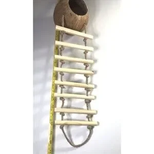 Small Critter Coconut Shell Nesting Area W/Ladder For Bird Reptile -24" NEW