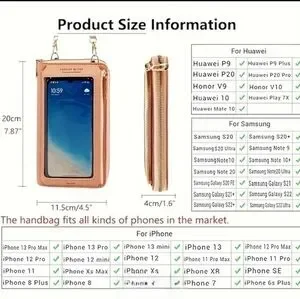Small Crossbody Bag Touch Screen Phone Case Cellphone Purse Wallet PU Leather
