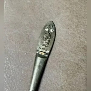 Small Jamaica Pineapple Cocktail Fork Gold Vintage
