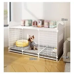 Small - Medium Sized Dog Indoor Cage / Crate / Kennel 43 X 19 X 22 Inches White