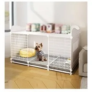 Small - Medium Sized Dog Indoor Cage / Crate / Kennel 43 X 19 X 22 Inches White