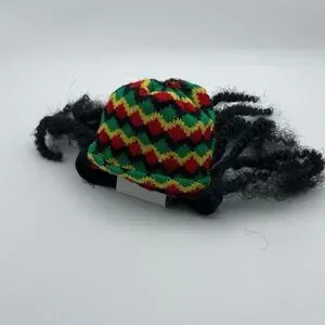 Small Pet Cat Costume Rasta Hat and Dreadlocks