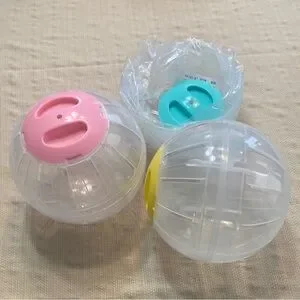 Small Pet Exercise Balls - Pink Yellow and Blue