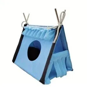 Small Pet Hide Felt Tent Hamster Guinea Pig Blue