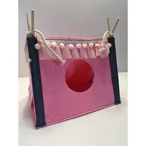 Small Pet Hide Felt Tent Hamster Guinea Pig Pink
