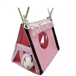Small Pet Hide Felt Tent Hamster Guinea Pig Pink