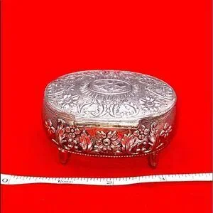 Small Trinket felt Lined Box With A Made In Japan Mark But Without makers Mark