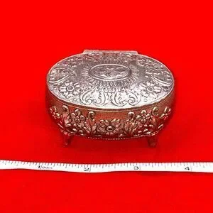 Small trinket felt lined box with a made in Japan mark but without makers mark