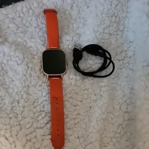 Smartwatch with Orange Strap