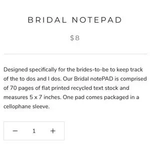 SNOW & GRAHAM Bridal Note Pad