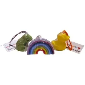 Soap On A Rope Set Of 3 Soaps with Frog Duck and Rainbow NWT