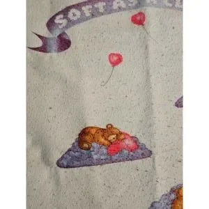 Soft As A Cloud White Baby Blanket Sleepy Teddy Bear Woven Thermal Acrylic