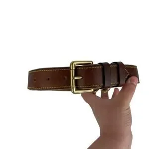 Soft Touch Large Dog Brown Leather Leach 24" With Extra Long Leash