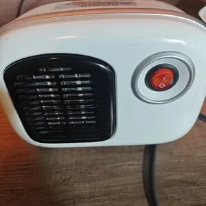 Soleil Portable Electric Heater Compact White Ceramic Rocker Switch Personal