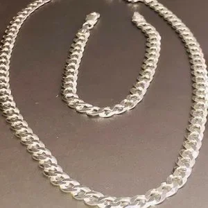 Solid Not Plated Cuban Link Chain & Bracelet Huge Black Friday Sale Best Gift
