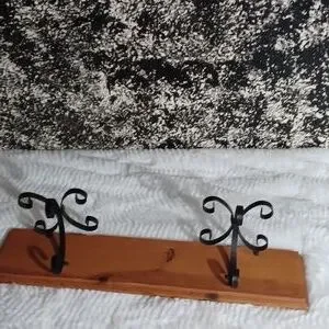 Solid Wood Meduim Shelf /W Wrought Iron Accents