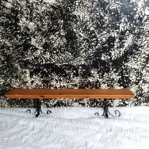 Solid Wood Meduim Shelf /W Wrought Iron Accents