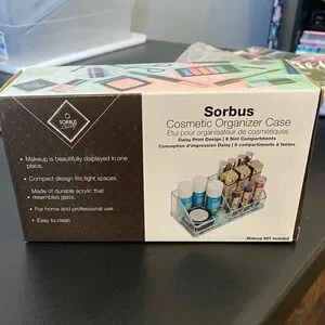SORBUS Cosmetic Organizer Case 9 Compartments
